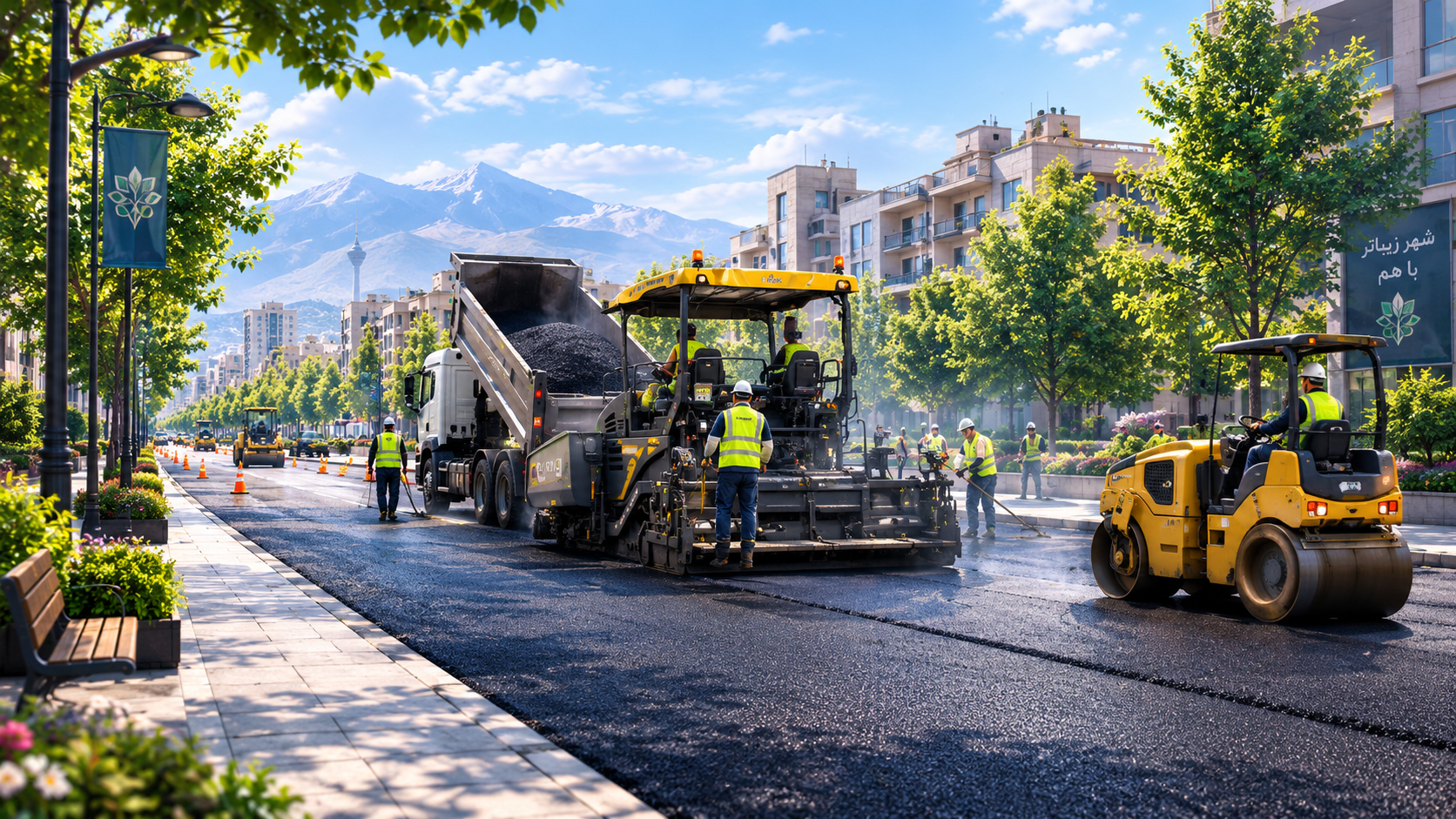 عملیات آسفالت معابر اصلی عجبشیر